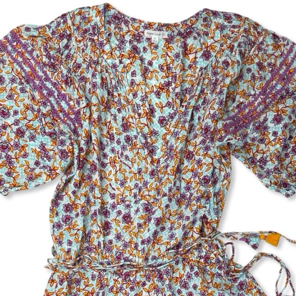 Poupette St Barth Bona Mini Dress Aqua Blossom – Size M - Picture 5 of 16